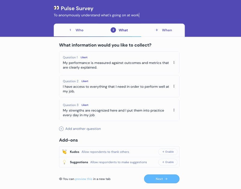 Pulse survey